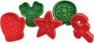 5 Piece Christmas Cookie Stamper Set, 2.75-Inch