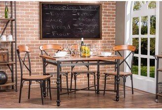 Broxburn Wood and Metal 5-piece Dining Set