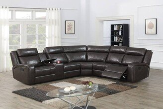 3 Pieces Gel Leatherette Manual Reclining Sectional