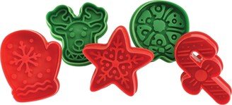 5 Piece Christmas Cookie Stamper Set, 2.75-Inch-AA