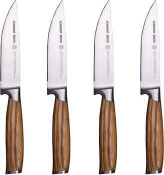 Schmidt Bros Cutlery Schmidt Brothers Cutlery Zebra Wood 4pc Jumbo Steak Knife Set