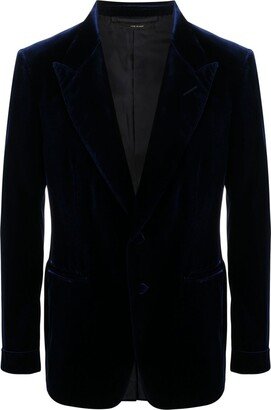 Single-Breasted Velvet Blazer