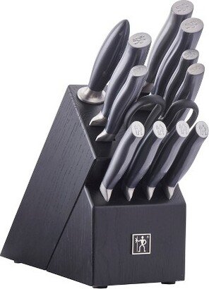 Graphite 13-pc Knife Set with Block, Kitchen Knife Sharpener, Chef Knife, Steak Knife, Black, Stainless Steel