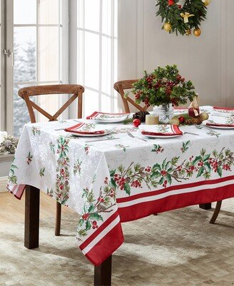 Perfect Holly Double Border Tablecloth, 60