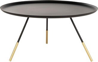 Orson Coffee Table with Metal Gold Cap - Black/Gold