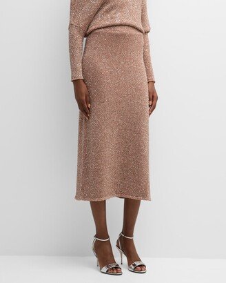 Milos Knit Sequined Midi Skirt