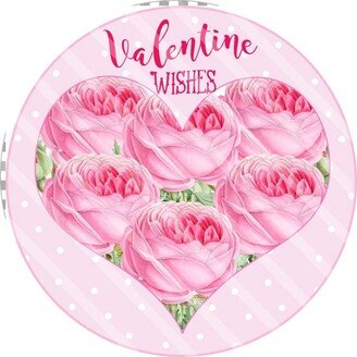 Valentine Wishes Valentine's Day Wreath Sign, Signs For Wreaths, Embellishment