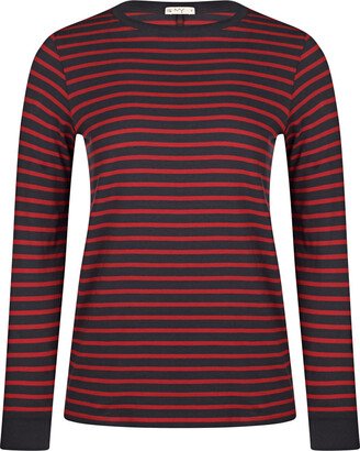 Audrey Organic Cotton Navy/Cherry Breton T-Shirt