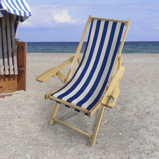 Outdoor Hanging Chair Wide Blue Stripes armrest with cup holder