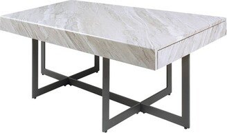 Rohde Contemporary 2 Drawer Coffee Table Gray/Gum Metal - miBasics