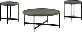 3pc Brookline Table Set Concrete Gray