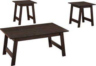 Contemporary Home Living 3-Piece Cappuccino Brown Finish Contemporary Table Set 36