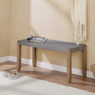 Newport 40 L Faux Concrete and Wood Bench