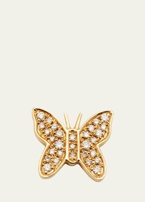 14k Diamond Butterfly Single Stud Earring