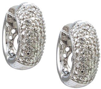 Diamond Select Cuts Silver 0.09 Ct. Tw. Diamond Small Hug Hoops