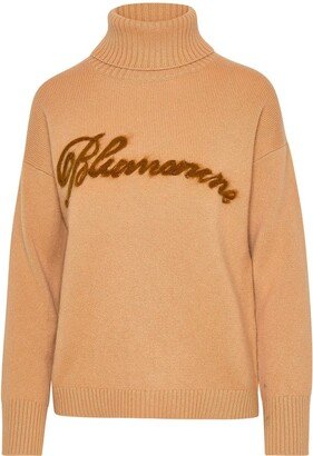 Logo Embroidered Turtleneck Sweater-AB