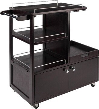 Galen Entertainment Cart with Serving Tray Wood/Espresso