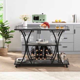 Industrial Bar Cart Kitchen Bar&Serving Cart