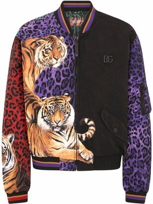 Tiger-Print Bomber Jacket