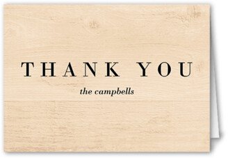 Wedding Thank You Cards: Shiplap Wood Wedding Thank You Card, Beige, 3X5, Matte, Folded Smooth Cardstock