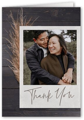 Thank You Cards: Organic Background Thank You Card, Grey, 3X5, Matte, Folded Smooth Cardstock