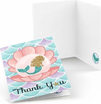 Big Dot of Happiness Let's Be Mermaids - Baby Shower or Birthday Party Thank You Cards (8 count)