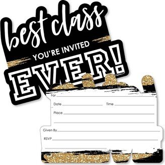 Big Dot of Happiness Reunited - Shaped Fill-in Invitations - School Class Reunion Party Invitation Cards with Envelopes - Set of 12