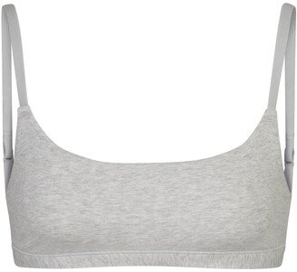 Cotton Jersey Scoop Bralette | Light Heather Grey