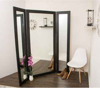 BrandtWorks Full Body Modern Black Trifold Mirror