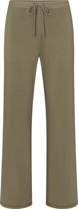 Cotton Jersey Straight Leg Pant | Army