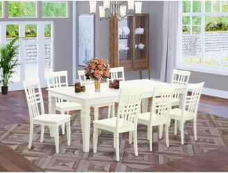 9 Piece Dining Room Table Set- A Rectangle Wooden Table and 8 Kitchen Dining Chairs,