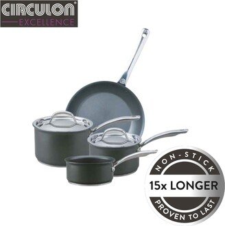 Excellence Hard Anodised Non-Stick Induction 4 Piece Pan Set Black