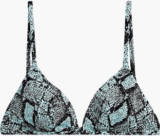 The Lulu snake-print stretch-jacquard triangle bikini top