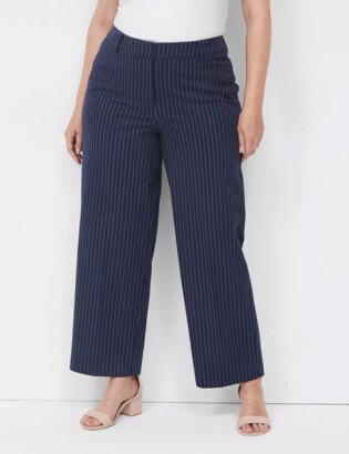 Pinstriped Modern Wide Ankle Pant