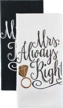 Mr. Mrs. Printed Dishtowel Set of 2