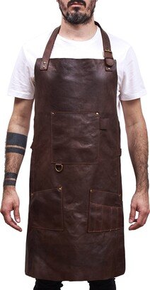 Genuine Leather Apron I Adjustable Strap Handmade in Argentina Bbq Grilling