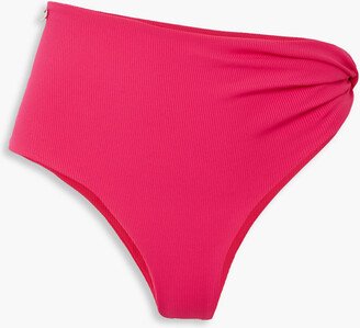 Twisted ribbed high-rise bikini briefs