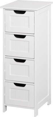 CTEX Wood Bathroom Storage Cabinet with 4-Drawers and Cut-Out Handles