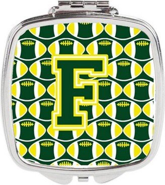 CJ1075-FSCM Letter F Football Green & Yellow Compact Mirror