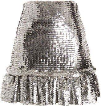 Sequin-Embellished Ruffled Mini Skirt