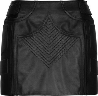 Mid-Rise Nappa Miniskirt