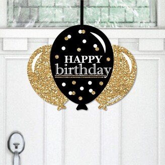 Big Dot Of Happiness Adult Happy Birthday - Gold - Hanging Porch Outdoor Front Door Decor - 1 Pc Sign