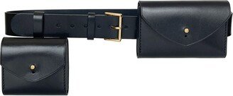 Haute Cuir Black Double Micro Belt Bag