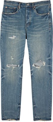 Brand Distressed Slim-leg Jeans-AA