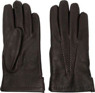 Grained-Texture Leather Gloves-AA