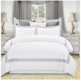 Glenmont 3Pc Button Closure Cotton Duvet Cover Set