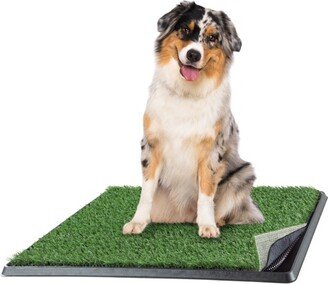 Artificial Grass Puppy Pee Pad for Dogs and Small Pets - 20x25 Reusable 4-Layer Training Potty Pad with Tray - Dog Housebreaking Supplies