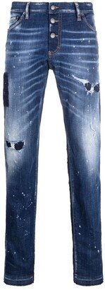 Distressed Paint Splattered Jeans