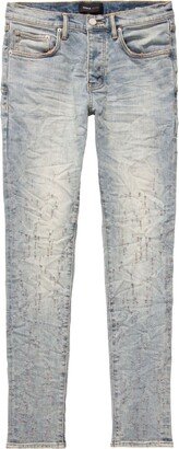 Blue P001 Crinkled Skinny Jeans