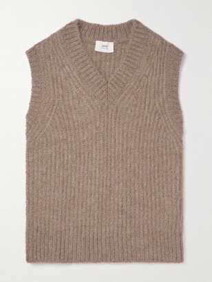 Ribbed Alpaca-Blend Sweater-AA